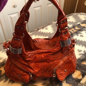 Burnt orange ladies hand bag